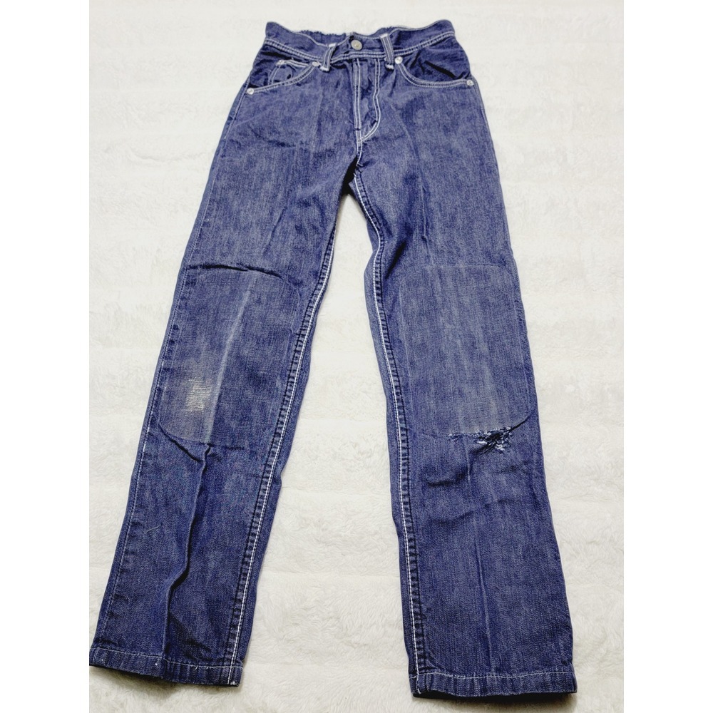 Vintage 50s Farah Of Texas Gold Strikes Knees Patch Cowboy USA Jeans Kids Sz 10